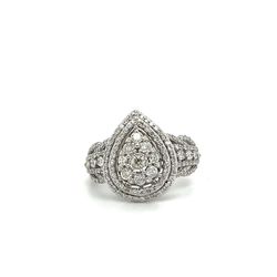 10kt White Gold Diamond Pear Shape Ring 4.80grams Size 7 151140 1