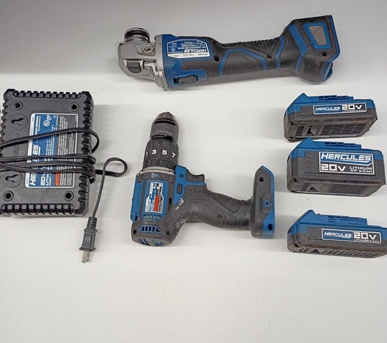 Hercules DRILL AND GRINDER +3 BATTERIES 