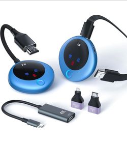 Wireless HDMI Transmitter Receiver, 4K/1080P, Plug & Play, USB-C, No App