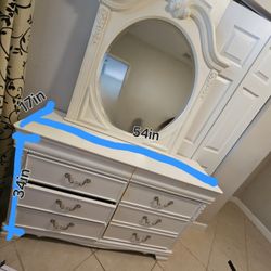 White Dresser With Mirror