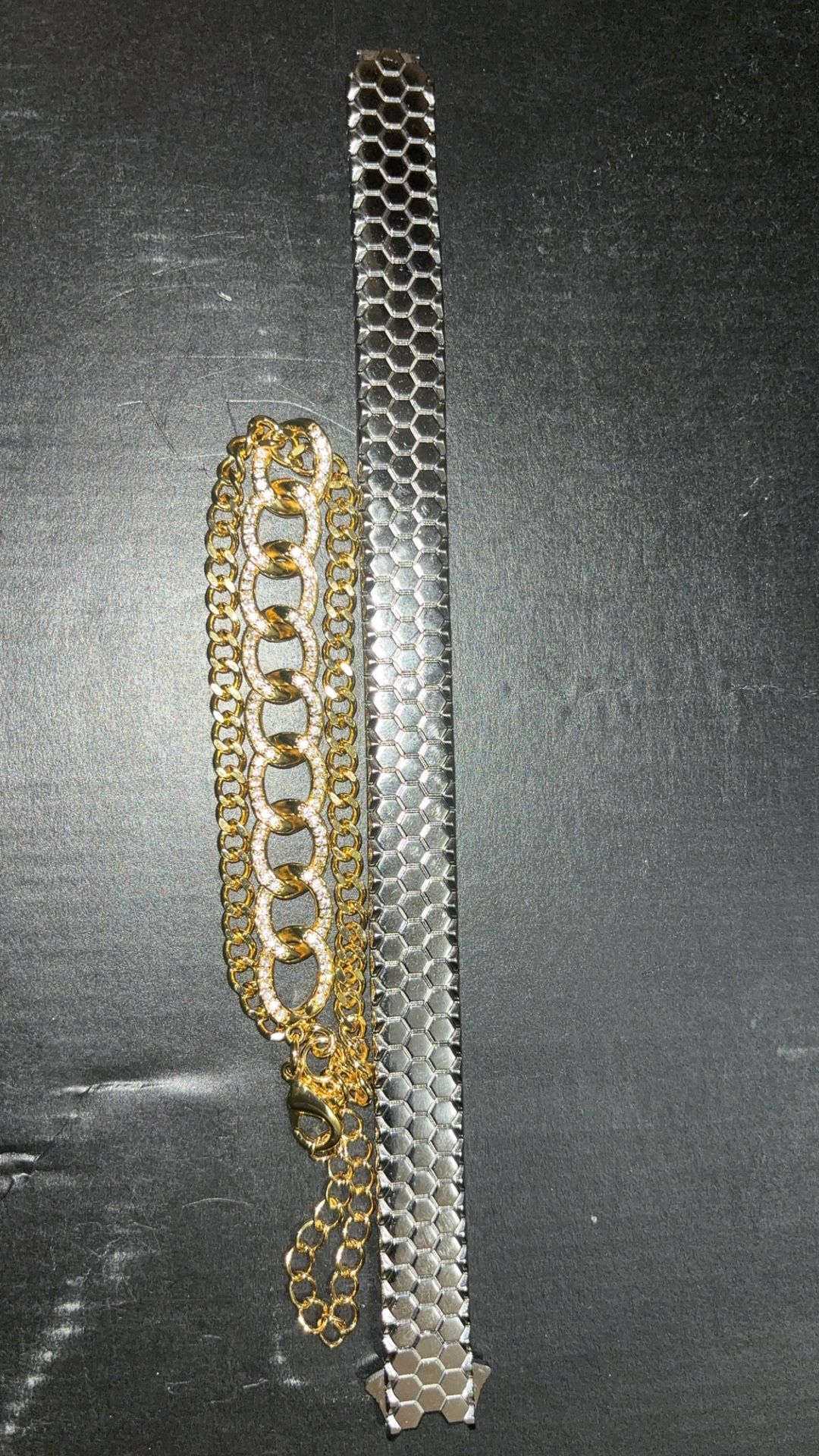 Gold Plated Bracelet & Silver Bracelet 