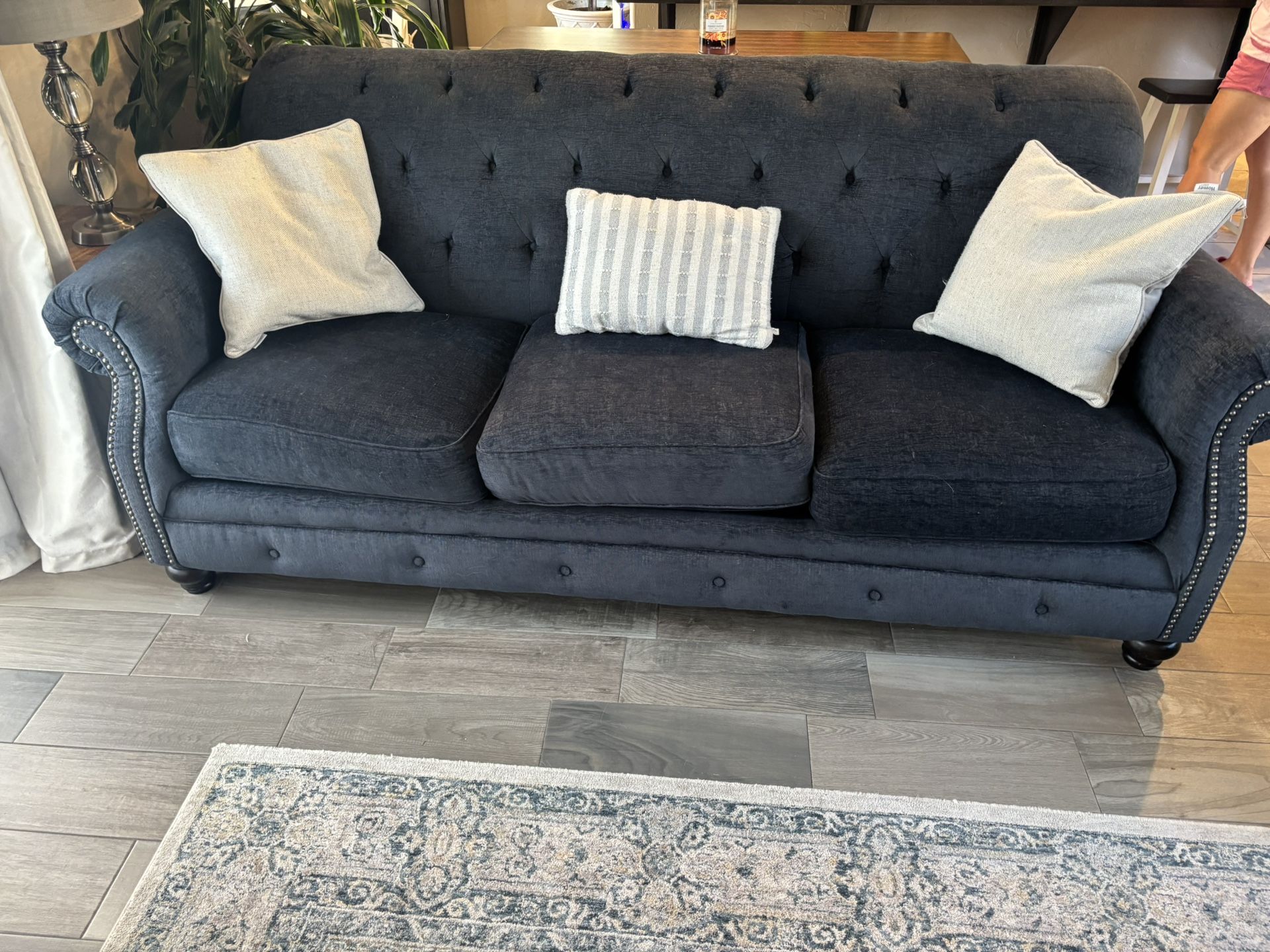 Navy Blue Sofa and Loveseat $300
