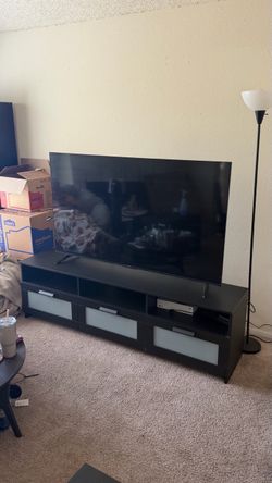 Black TV Stand with Frosted Glass Drawers ($150 OBO)