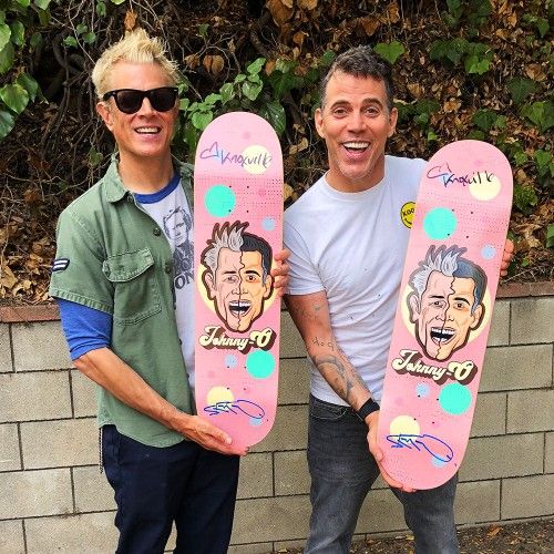 signed Stevo Johnny Knoxville Skateboard Deck