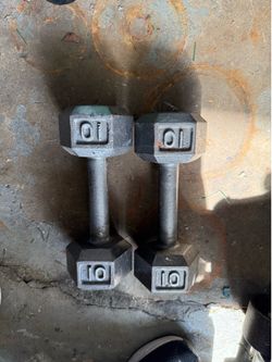Two 10 pound dumbbells