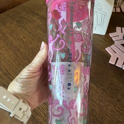 Roller Rabbit x Starbucks Pink Cold Cup