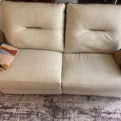Reclining Cream Leather Seats