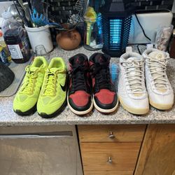 Tennis Shoes, Jordans For Men I Sold The Green Ones Red And Black Size 10 1/2  The White One Size 10 - 60 each