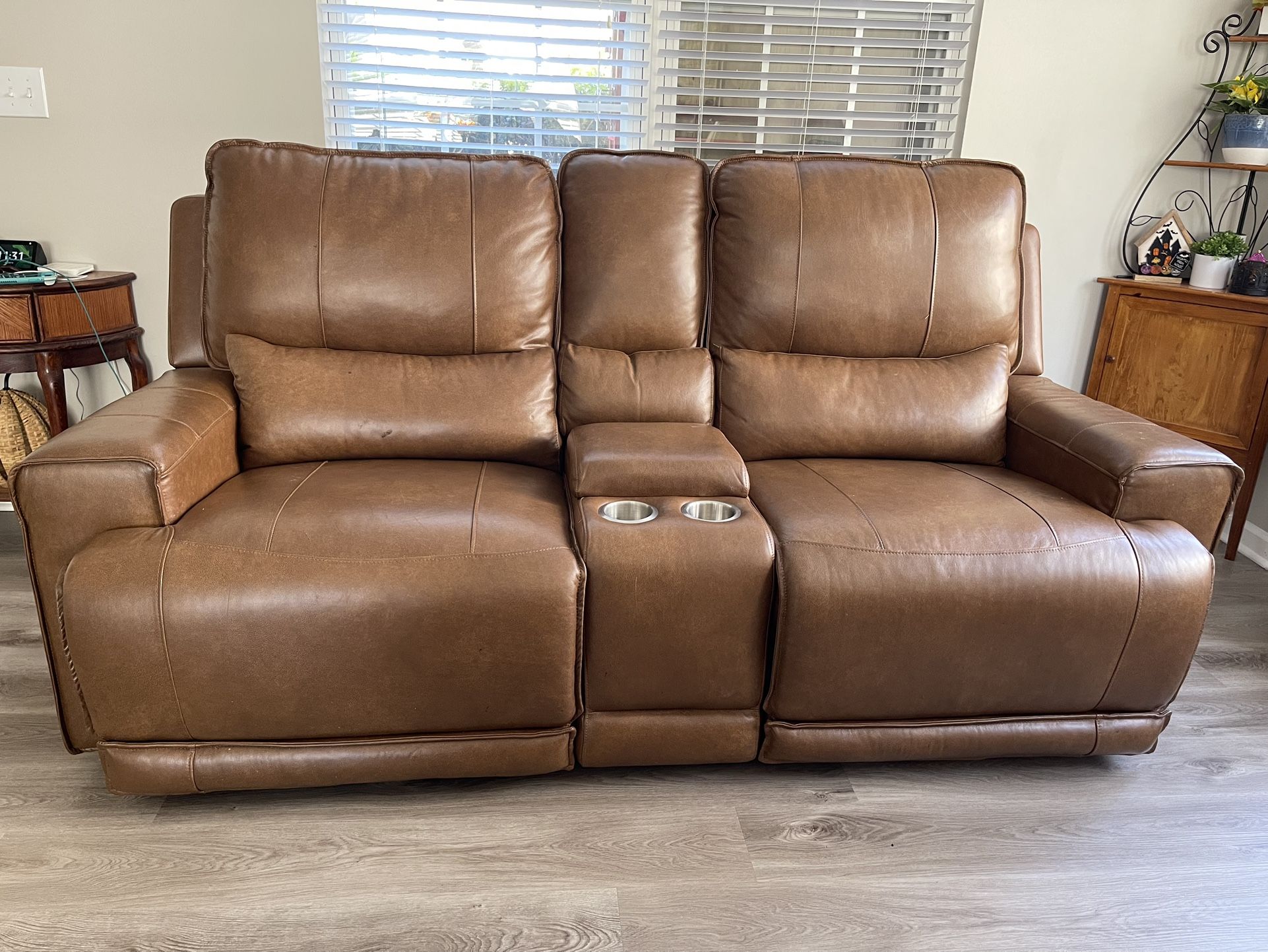 Leather Recliner Sofa