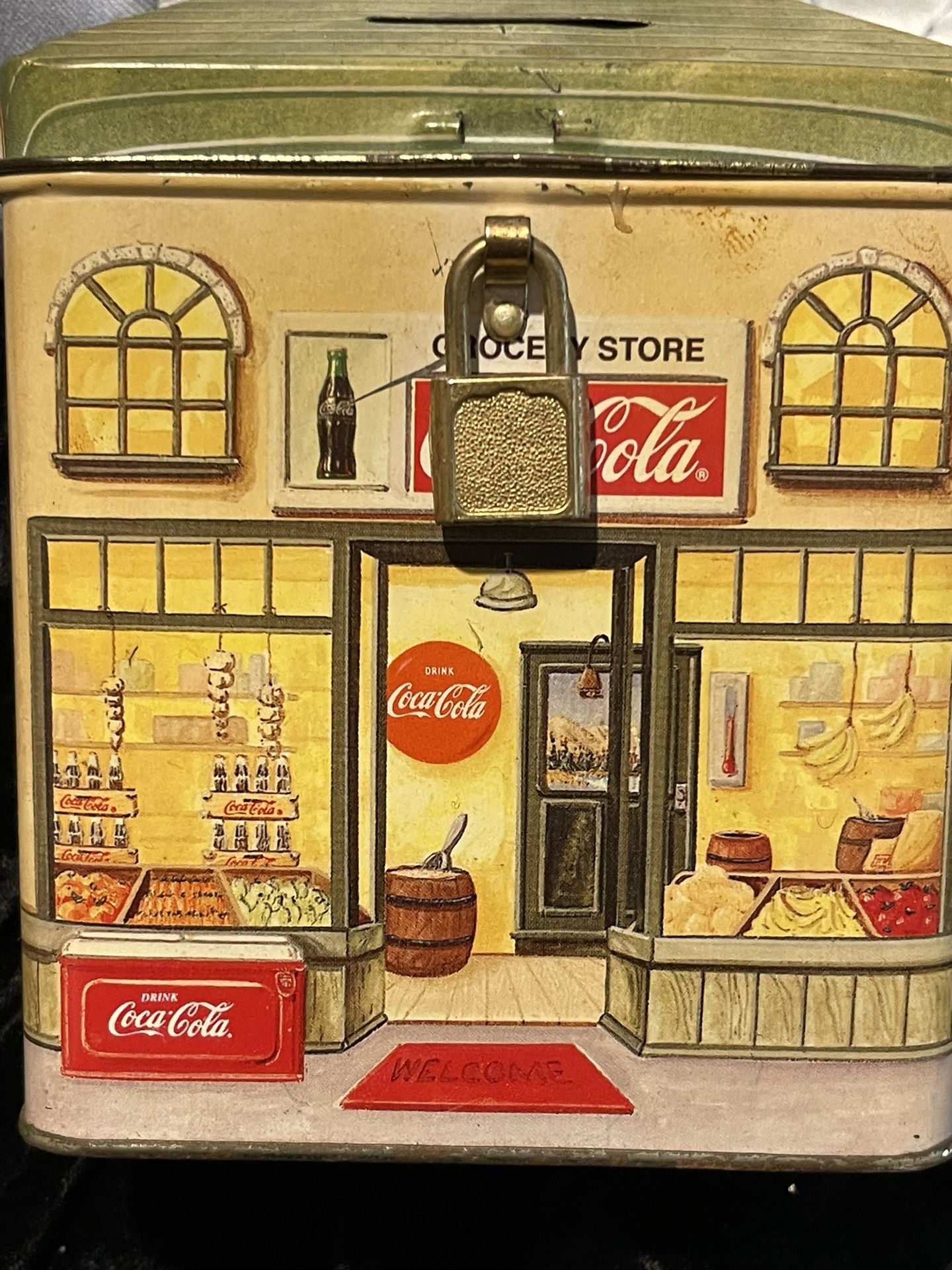 Coca Cola Tin 5” X 4.5” X 3” Metal.