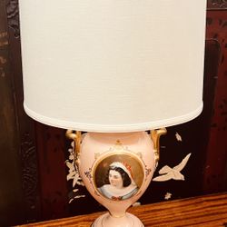 Antique Hand Painted Porcelain Royal Vienna Portrait Lamp.