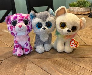 Beanie Babies Wolf, Dog Leopard