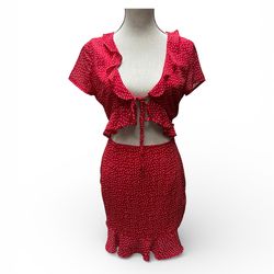Superdown Women’s Red Polka Dot Dress, size Small