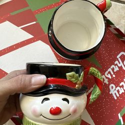Set of Snowman Hot Chocolate or Coffee Mugs