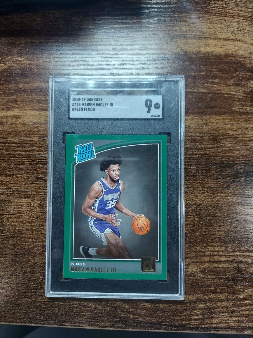 2018-19 Donruss Green Flood Marvin Bagley SGC 9
