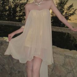 Strapless Chiffon Nightdress in Cream