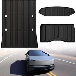 LASFIT Truck Bed Mat for Tesla Cybertruck 2023-2026 6FT Bed Liner Car Accessories, Custom Fit TPE All Weather Pickup Cargo Liner Frunk Rear Sub Trunk 