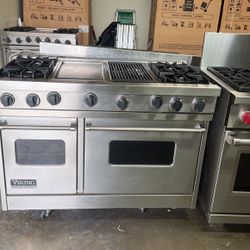 Viking 48”Wide All Gas Range Stove In Stainless Steel With Griddle And Chargrill 