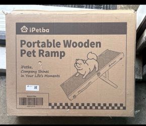 Portable Folding Wooden Pet Ramp Traction Mat for Small Dogs