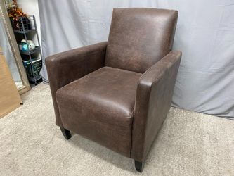 ANGELO HOME Dark Brown Upholstered Track Arm Armchair