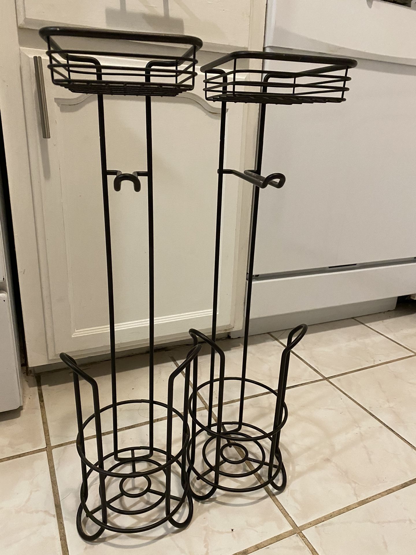 Free standing toilet paper holders with shelf