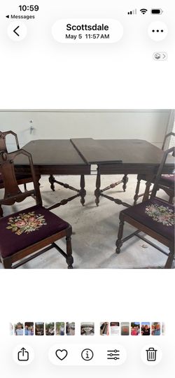 Dining table and four chairs