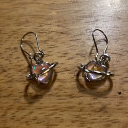 Pink Heart Rhinestone Earrings (PRICS-9A)