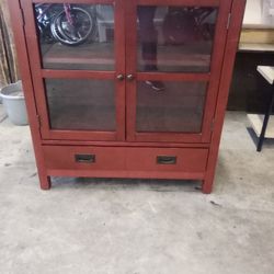 Solid Cherry Wood  TV Stand Entertainment Center 