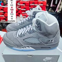 AIR JORDAN 5 RETRO WOLF GREY (MENS)