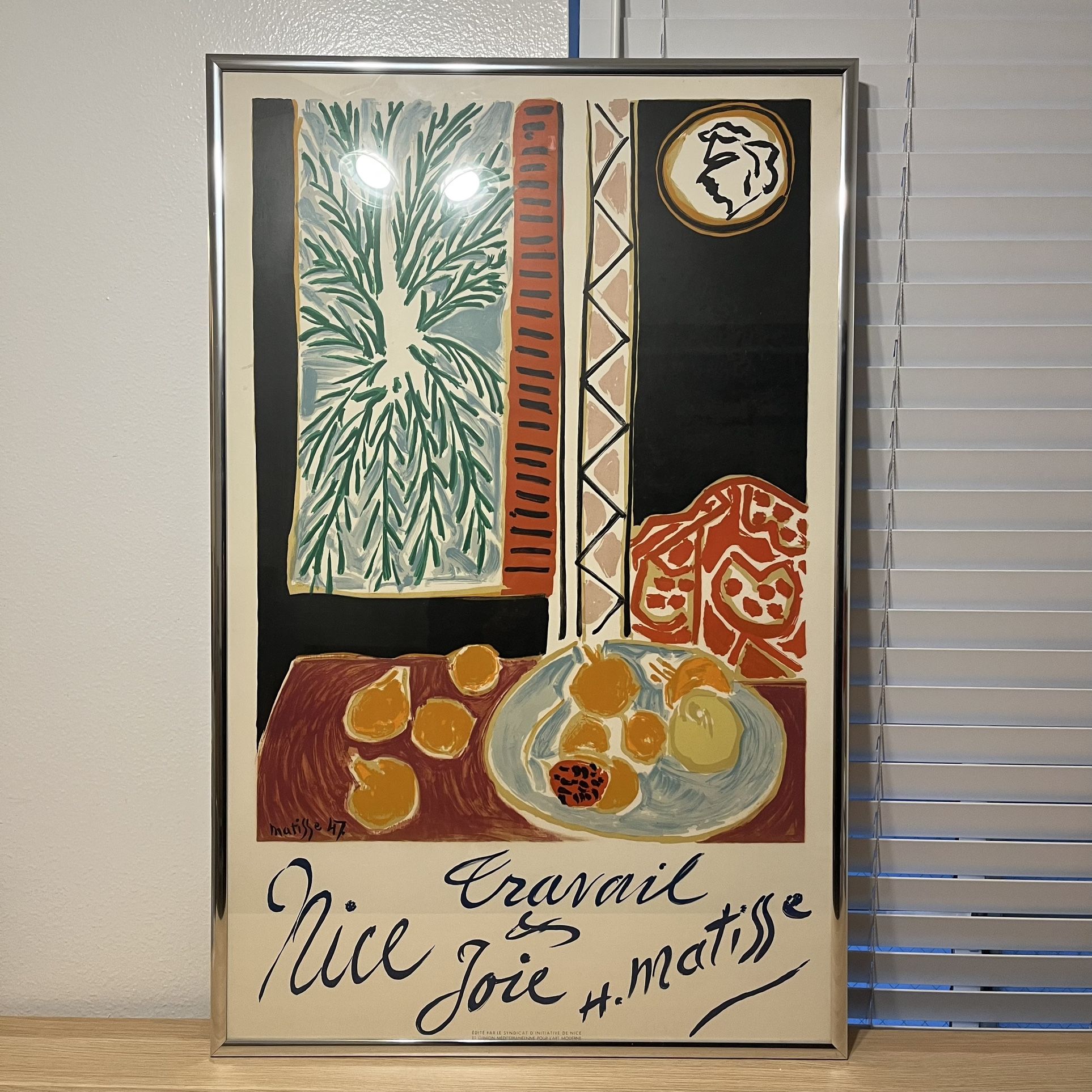 Vintage Authentic Matisse Lithograph Poster Nice, France 1947