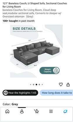 5 seat modular couch