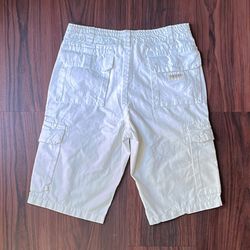 True Religion Big T Cargo Cut Off Shorts Jorts in Vintage White Men’s