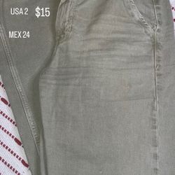 Green Zara Jeans, Size: EUR: 34, USA:2, MEX: 24, HIGH-RISE, PRICE: $15
