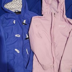 Girls Rain Jacket Size 7/8 (Two)