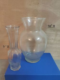 Clear Glass Vases Set of Two
