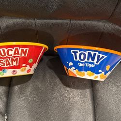 Kellogg’s Tony the Tiger & Toucan Sam Bowls for Cereal or other foods - Brand New