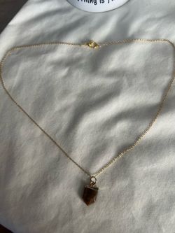 Tigers eye gold plated necklace