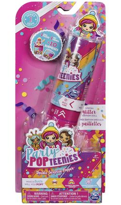 Party Popteenies - Double Surprise Popper, with Confetti, Collectible Mini Doll and Accessories, for Ages 4 and Up (Styles May Vary)