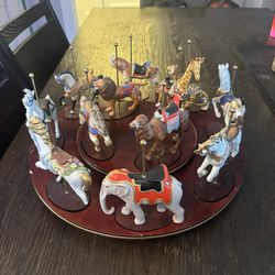 Franklin Mint Ceramic Circus Animal Set