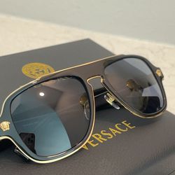 Versace VE2199 Black And Gold  Medusa Charm Sunglasses 