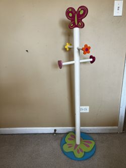 Girls butterfly Coat Or Clothing Rack 