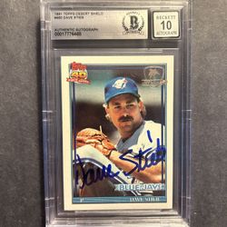 1991 Topps Desert Shield Dave Stieb signed.Beckett Authenticated "10" Autograph. Negotiable 