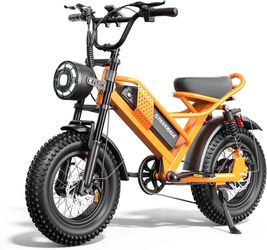 Spacewalk Electric Bike M6 / M7 for Teens/Adults,16" / 20" Ebike,1500W Peak Motor,21.7mph / 27.9mph,48V 15Ah Removable Battery,4X Suspension,50 Miles 
