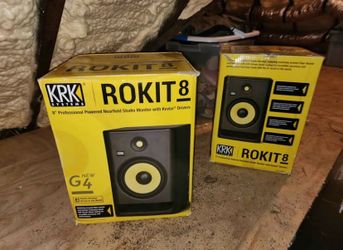 New KRK RP8 Rokit 8 G4 Professional Bi-Amp g" Powered Studio Monitor Pair