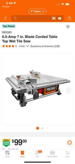 Ridgid Table Top Tile Saw