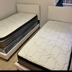 Bed Frame White Twin Size 