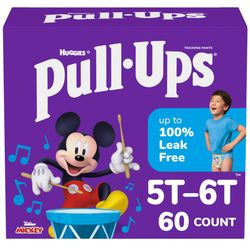 Pull-Ups Boys' Potty Training Pants, Size 5T-6T Training Underwear (50+ lbs), 60 Count