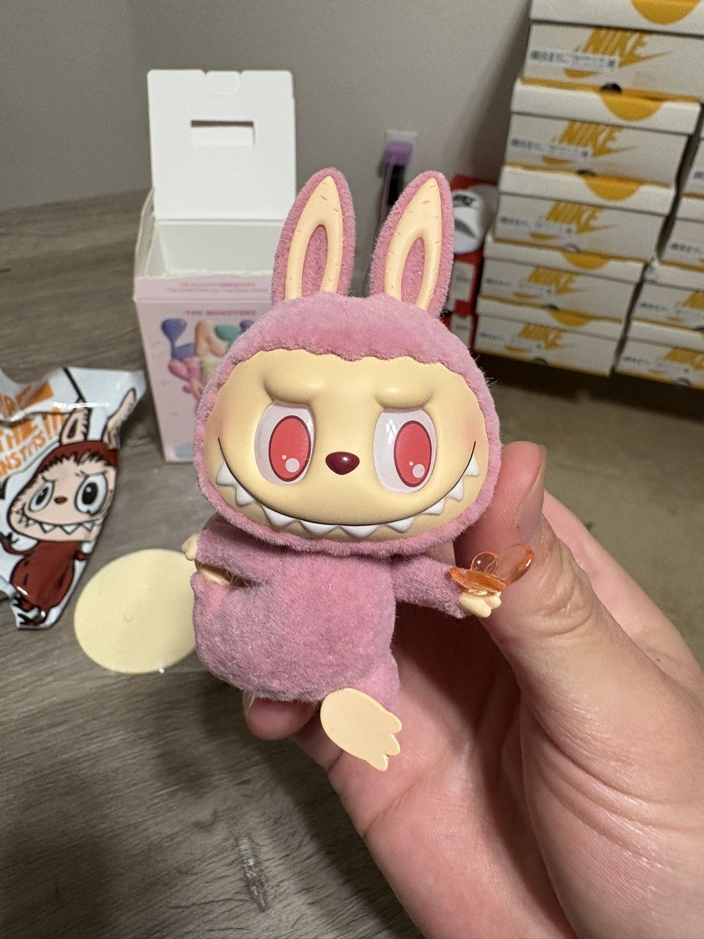 100% Authentic POP MART The Monsters Labubu Lazy Yoga Series Confident Pink