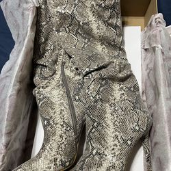 Jessica Simpson Snake Print Knee High Boots - Size 9 NIB
