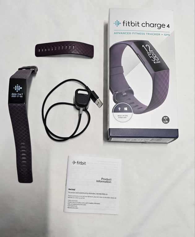 Fitbit Charge 4 Activity/Sport GPS Tracker Watch w/ Charger 